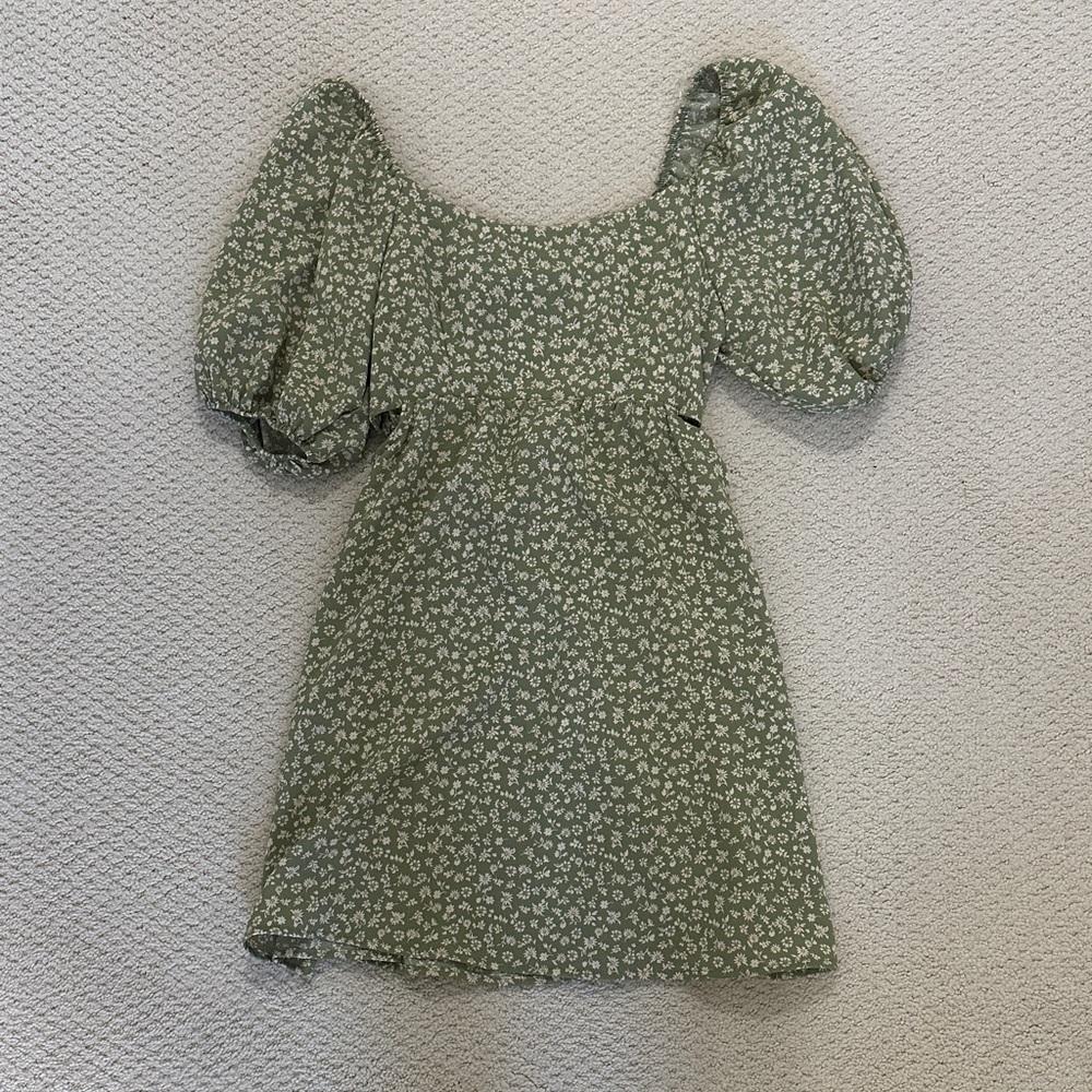 Altar'd State Green Floral Mini Dress